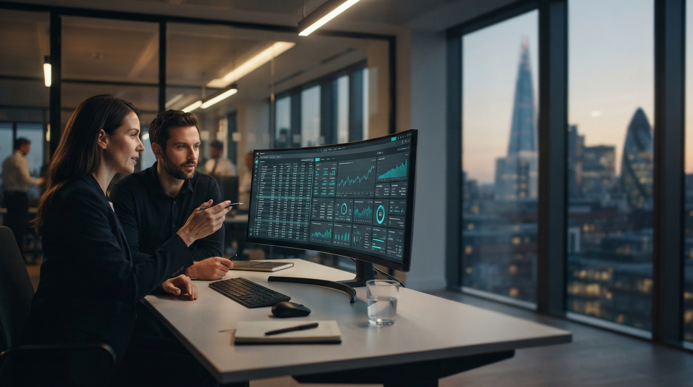 Sovrantis Platform trading dashboard interface displayed on a dark screen